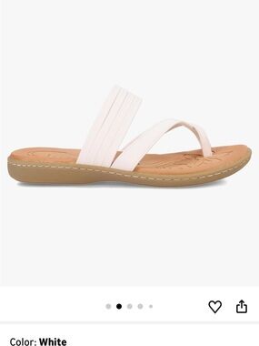 b.o.c. White Elastic Toe-Post Slide Sandals